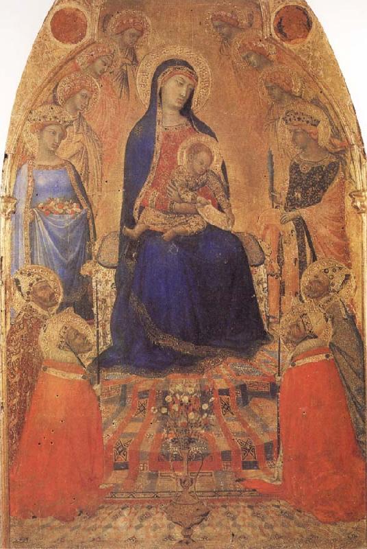 Ambrogio Lorenzetti Madonna and Child Enthroned,with Angels and Saints Spain oil painting art